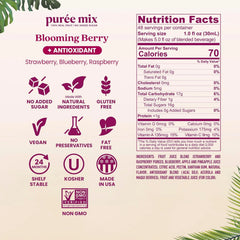 Smartfruit Blooming Berry + Antioxidants – 100% Real Fruit Purée with Strawberries, Blueberries, Raspberries – Great for Smoothies, Juice, Yogurt, Cocktails, Teas – High in Vitamin A & C – 2-Pk, 48oz Each